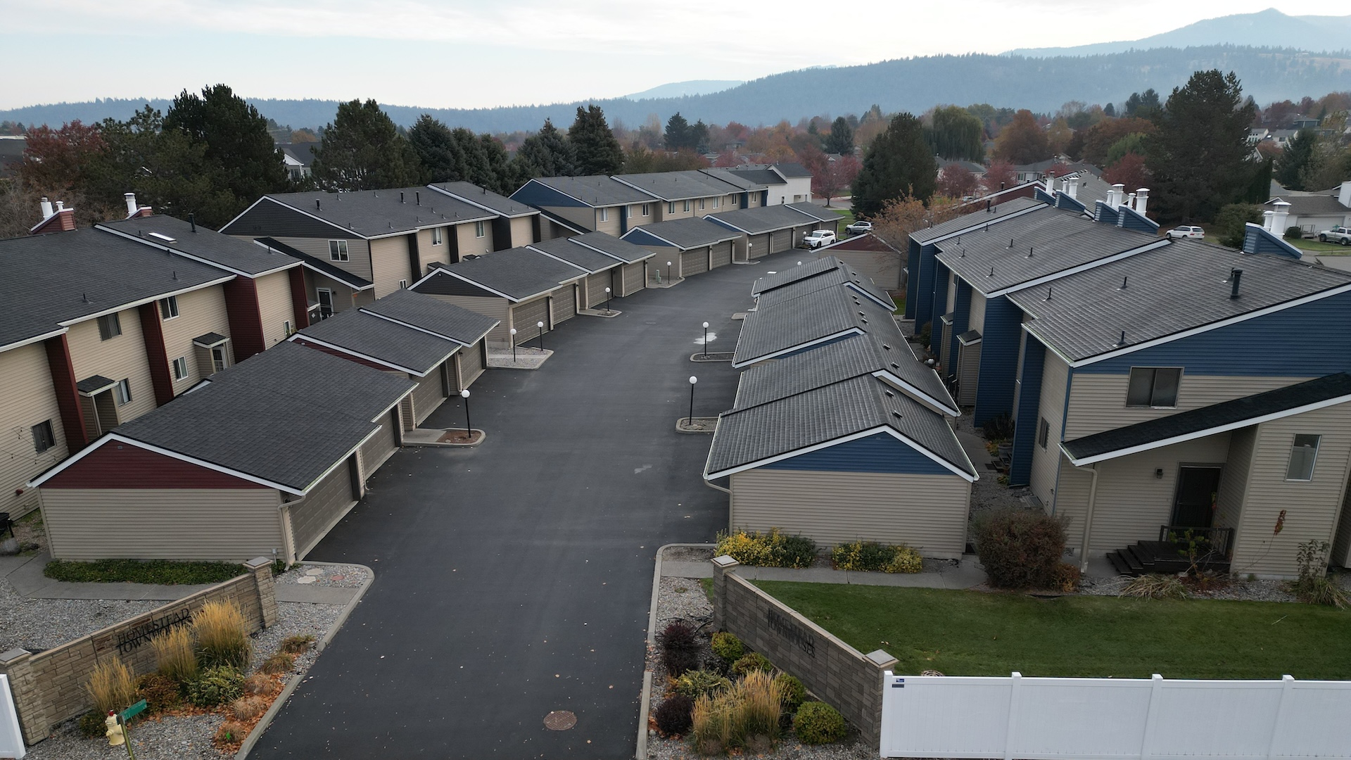 Homestead Townhouses After Shingle Roof Replacement Project Completion - Liberty Lake, WA